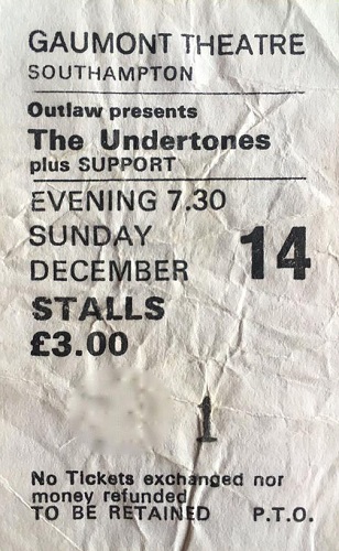 Damian O'Neill Undertones gig ticket